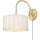 Erma 1 Light 9 inch Brushed Champagne Bronze Wall Sconce Wall Light